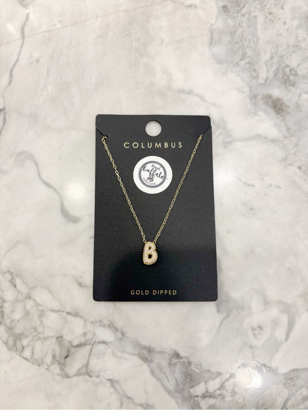 NWT Gold-Dipped Letter B Pendant Necklace